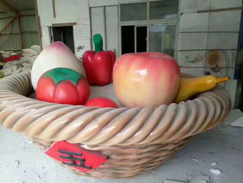 地產(chǎn)果籃雕塑精選，戶外雕塑，廣場水果果籃雕塑優(yōu)價
