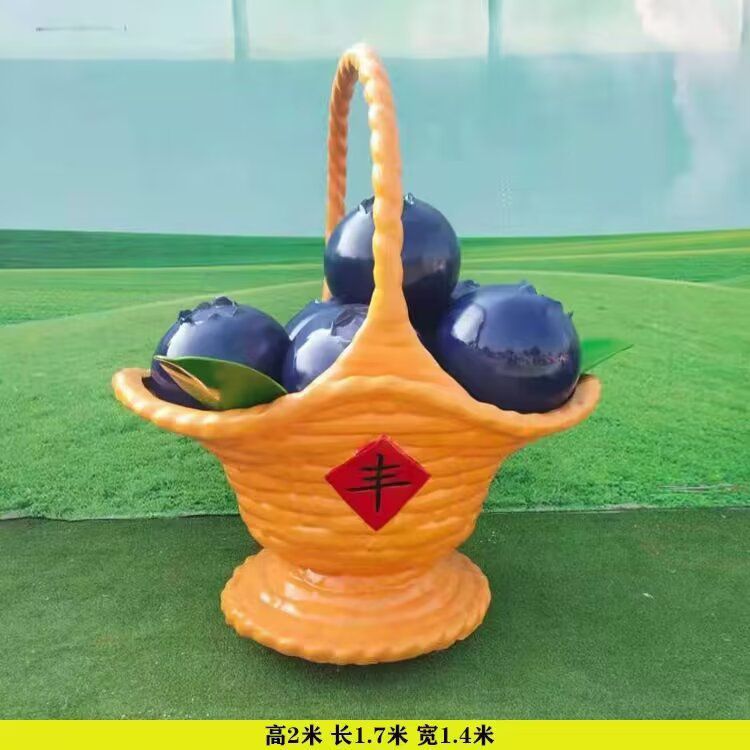 果籃雕塑系列供應(yīng)，城市裝飾，彩色水果果籃雕塑優(yōu)選