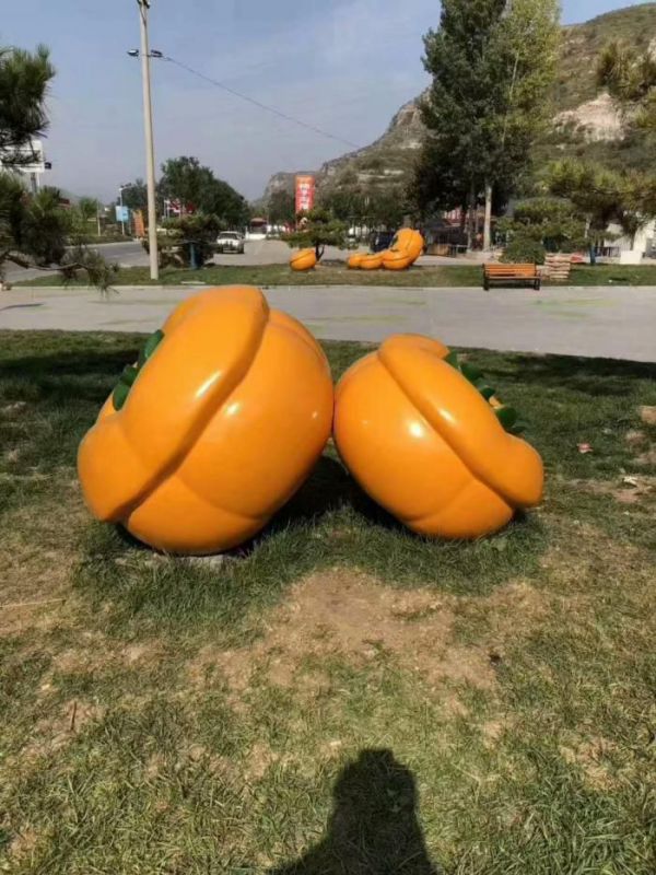公園柿子雕塑 酒店門口雕塑 彩繪擺件 公園柿子雕塑 酒店門口雕塑 彩繪擺件