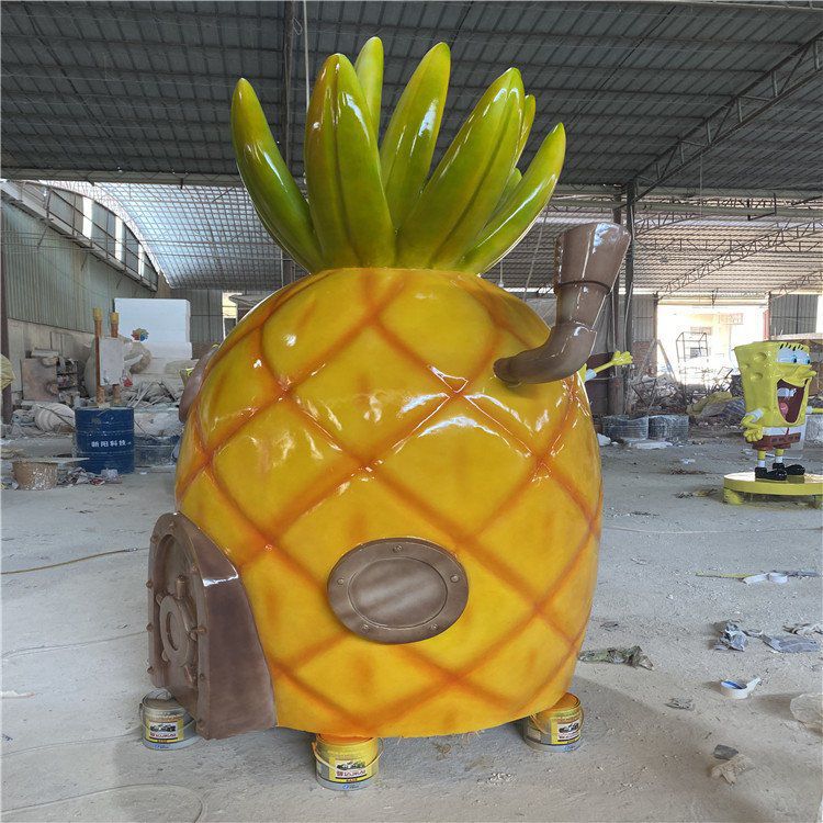 商業(yè)街菠蘿雕塑 售樓處雕塑 果蔬擺件 商業(yè)街菠蘿雕塑 售樓處雕塑 果蔬擺件