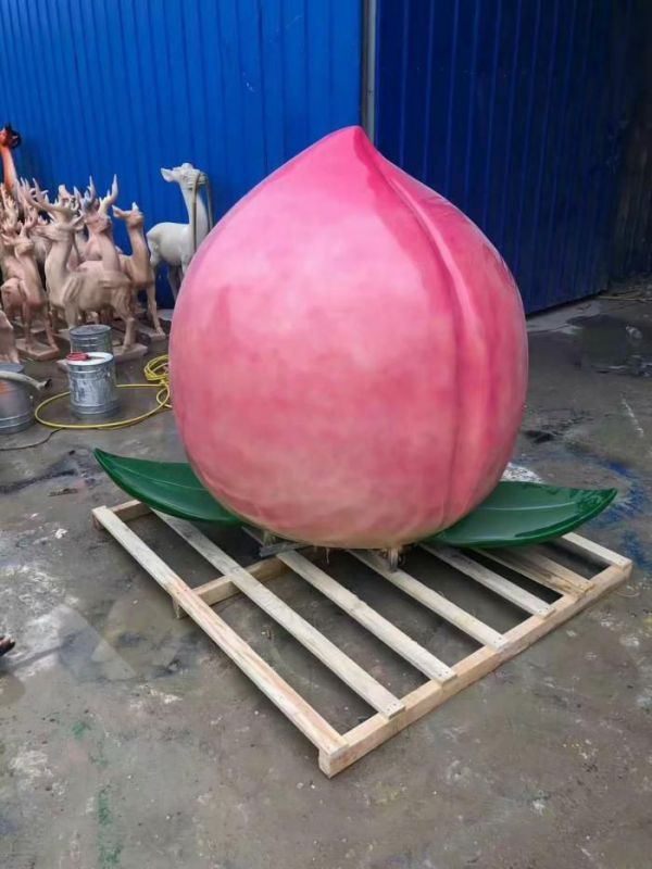 彩繪桃子雕塑 仿真雕塑 步行街?jǐn)[件 彩繪桃子雕塑 仿真雕塑 步行街?jǐn)[件