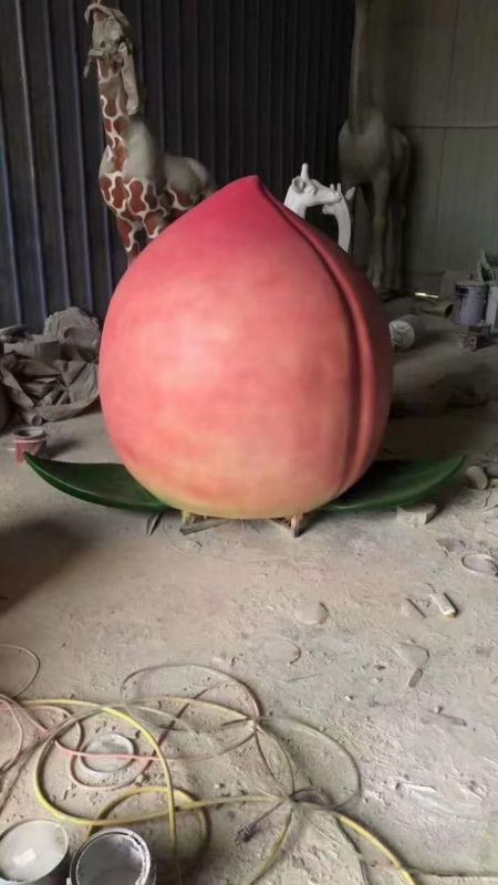 抽象桃子雕塑 店門口彩繪雕塑 步行街?jǐn)[件 抽象桃子雕塑 店門口彩繪雕塑 步行街?jǐn)[件