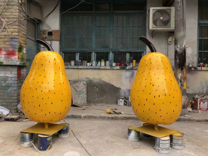 鴨梨雕塑，仿真水果雕塑，玻璃鋼景觀鴨梨雕塑廠家