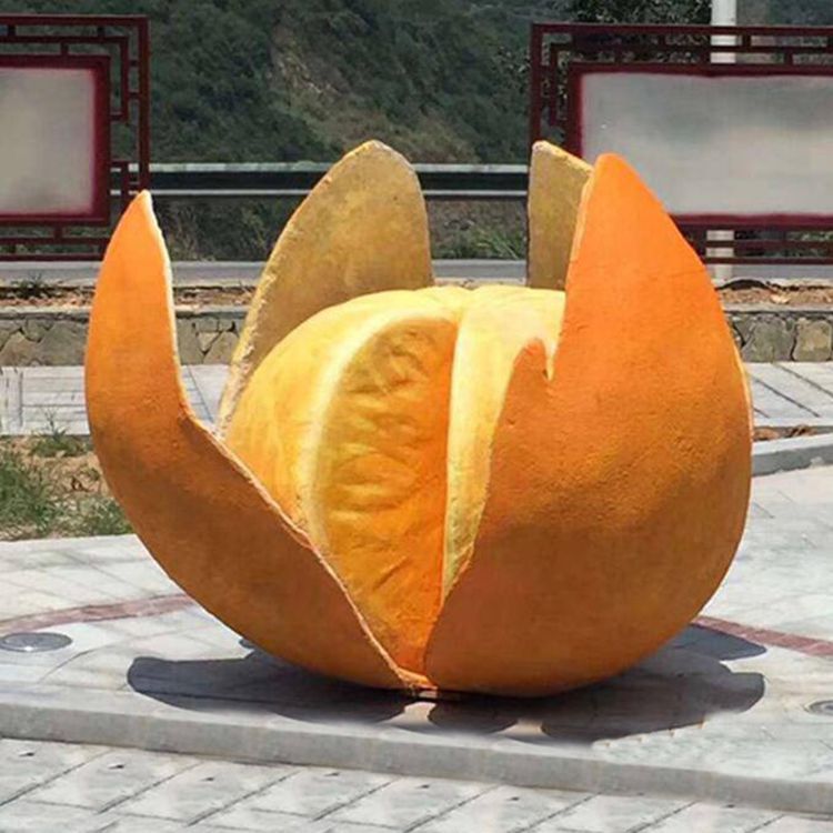 景觀桔子雕塑優(yōu)選，陸地?cái)[件，藝術(shù)桔子雕塑供應(yīng)